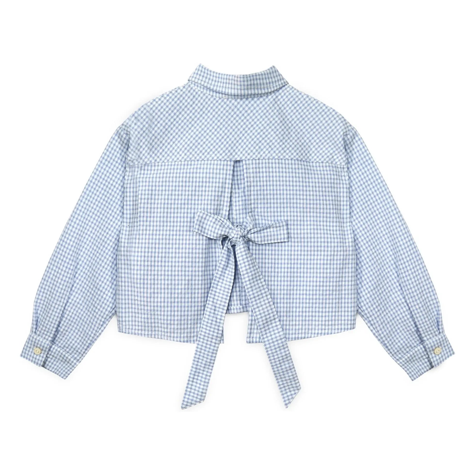 Mipounet - Sylvie Striped Bow Shirt | Light Blue