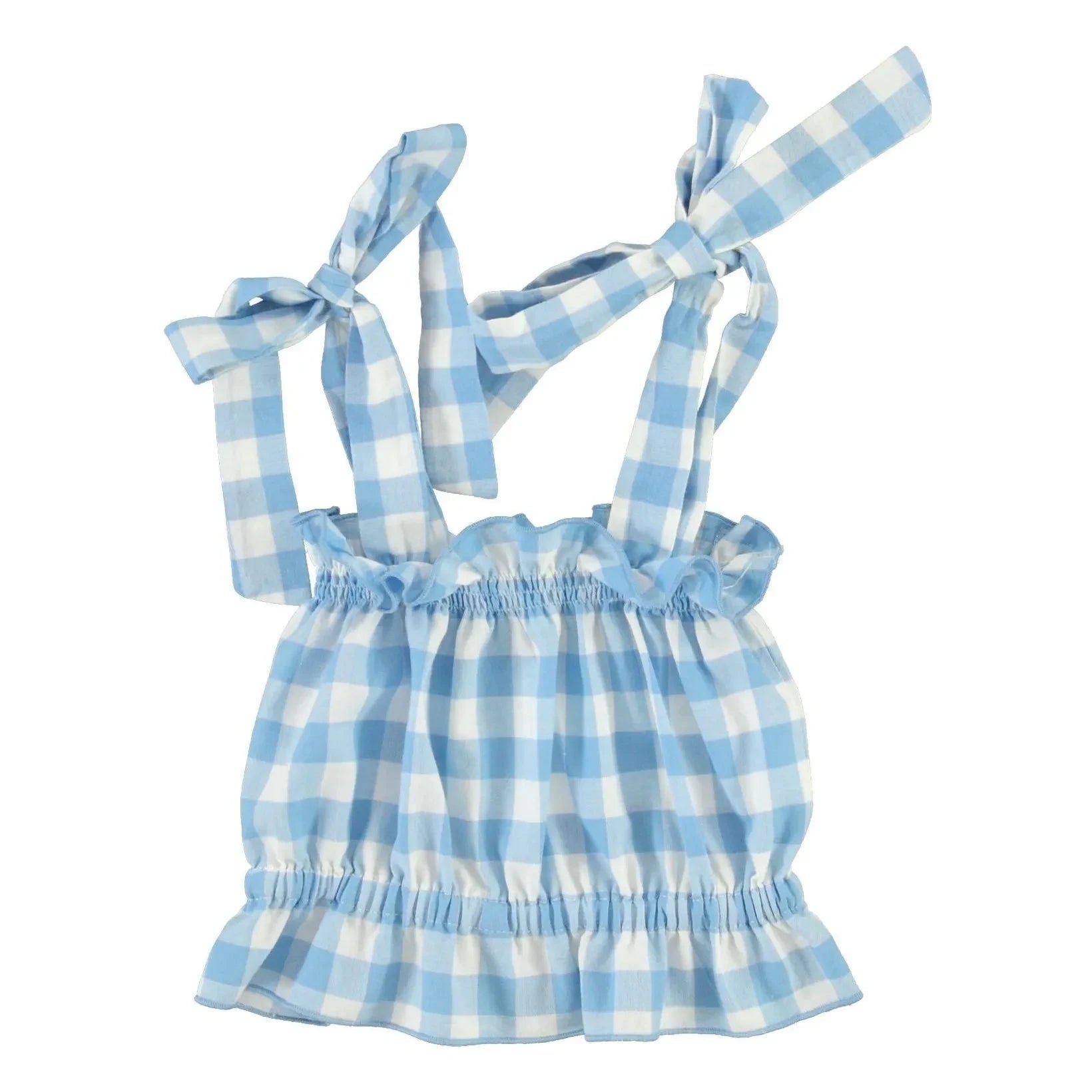 Bebe Organic - Viola Check Strapless Top | Light Blue