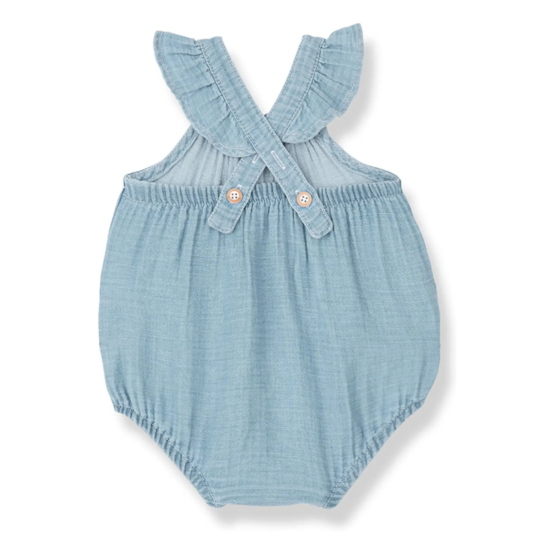 1+ in the family - Yanina Denim Ruffle Jumpsuit | Light Blue