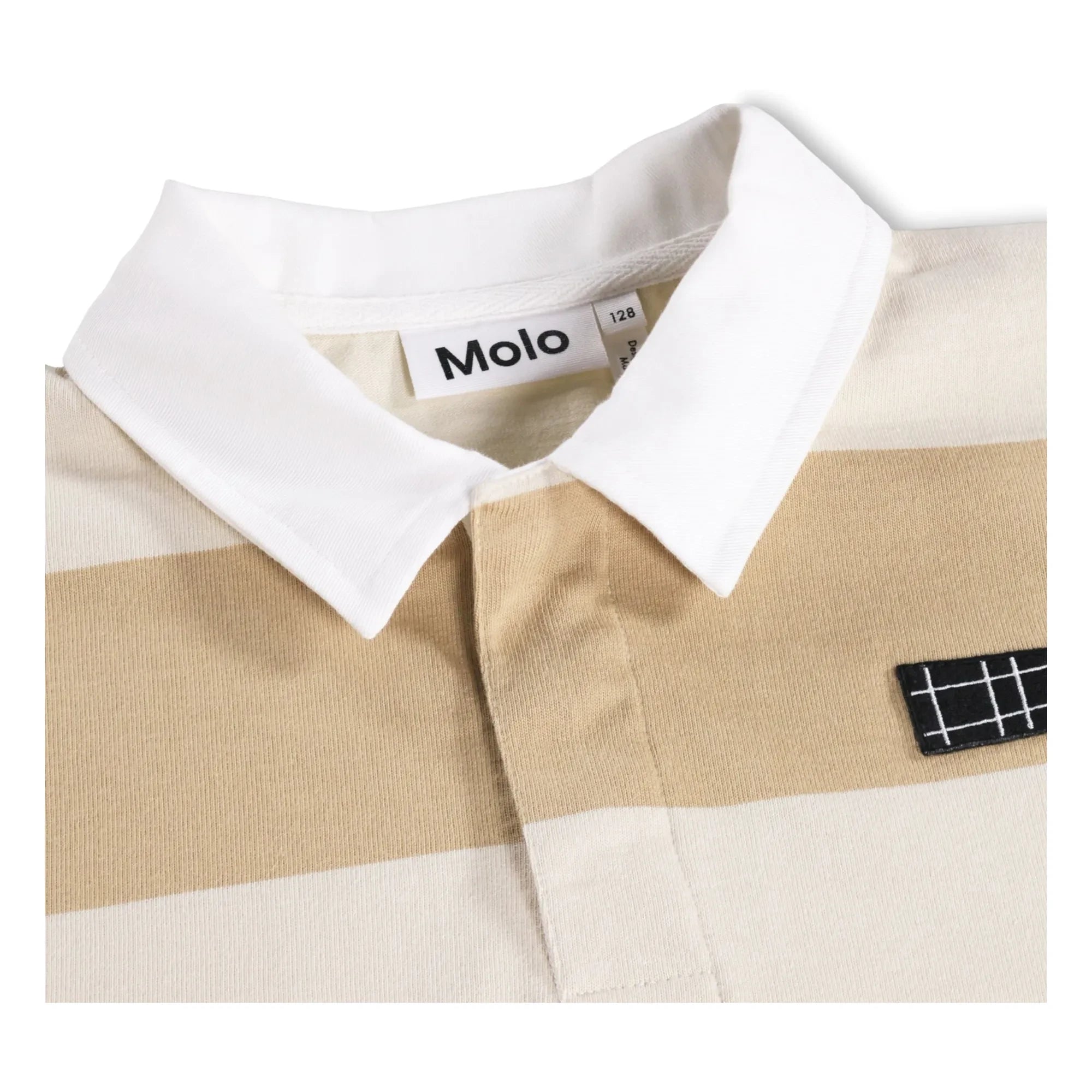 Molo - Reef Çizgili Organik Pamuk Polo Tişört | Bej