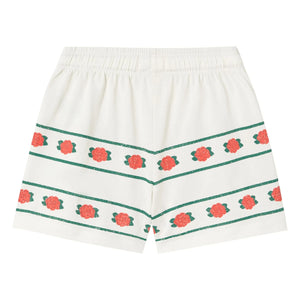 Tinycottons - Roses Organic Cotton Shorts | White