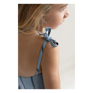 Jenest - Striped Organic Cotton Romper Dress | Light Blue