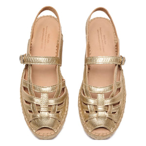 Naguisa - Thalis Metallic Espadrilles | Gold