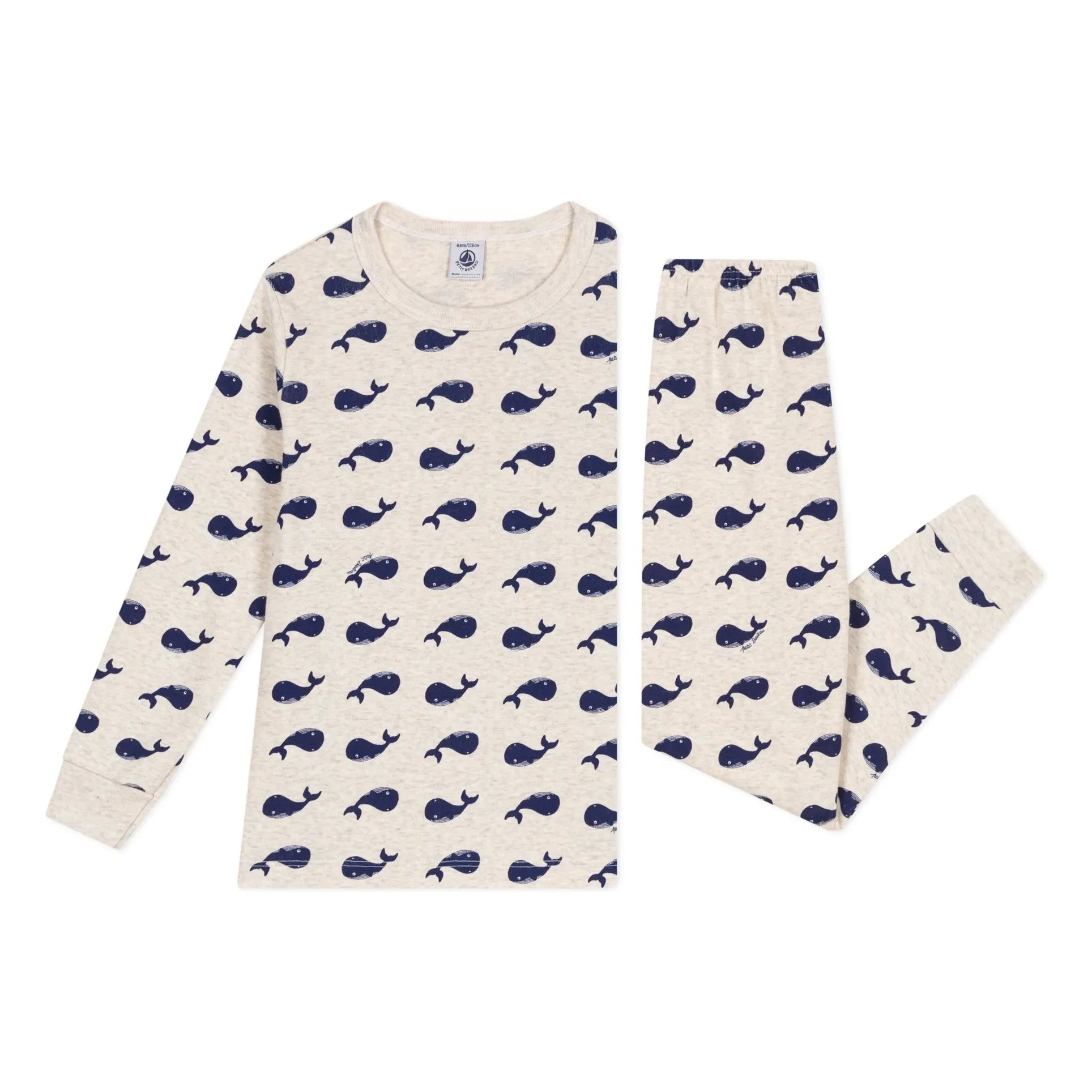Petit Bateau - Organic Cotton Bordeaux Pajamas | Beige