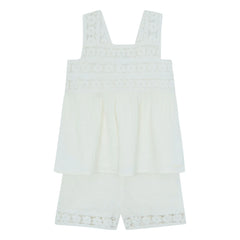Bonton - Nouki Cotton Muslin Tank Top and Shorts Set | Ecru