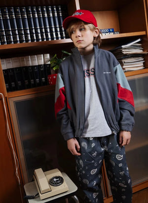 Cos I Said So - Renk Bloklu Organik Pamuk Fermuarlı Ceket | Gri