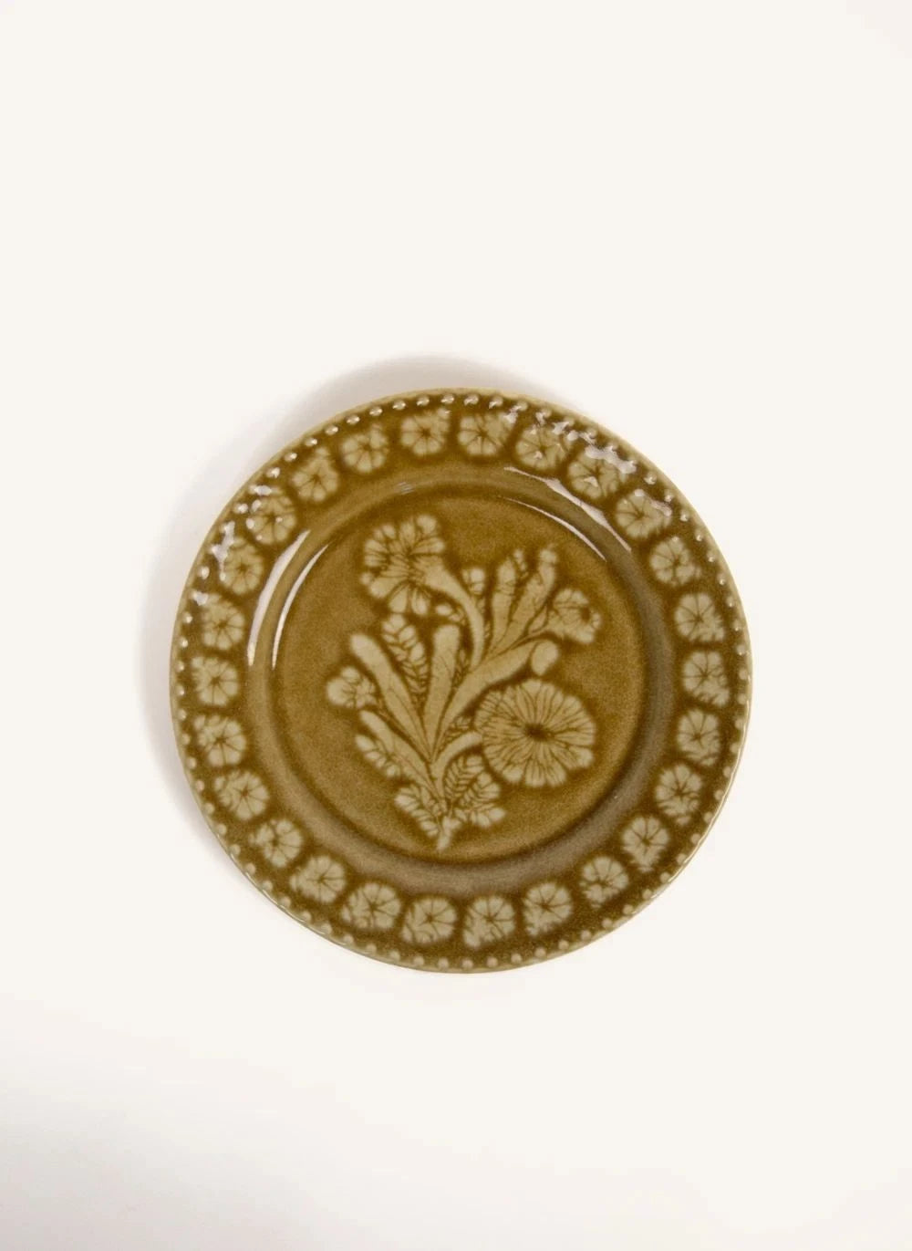 Olsson & Jensen - Rose Dessert Plates - Set of 6 | Green Clay