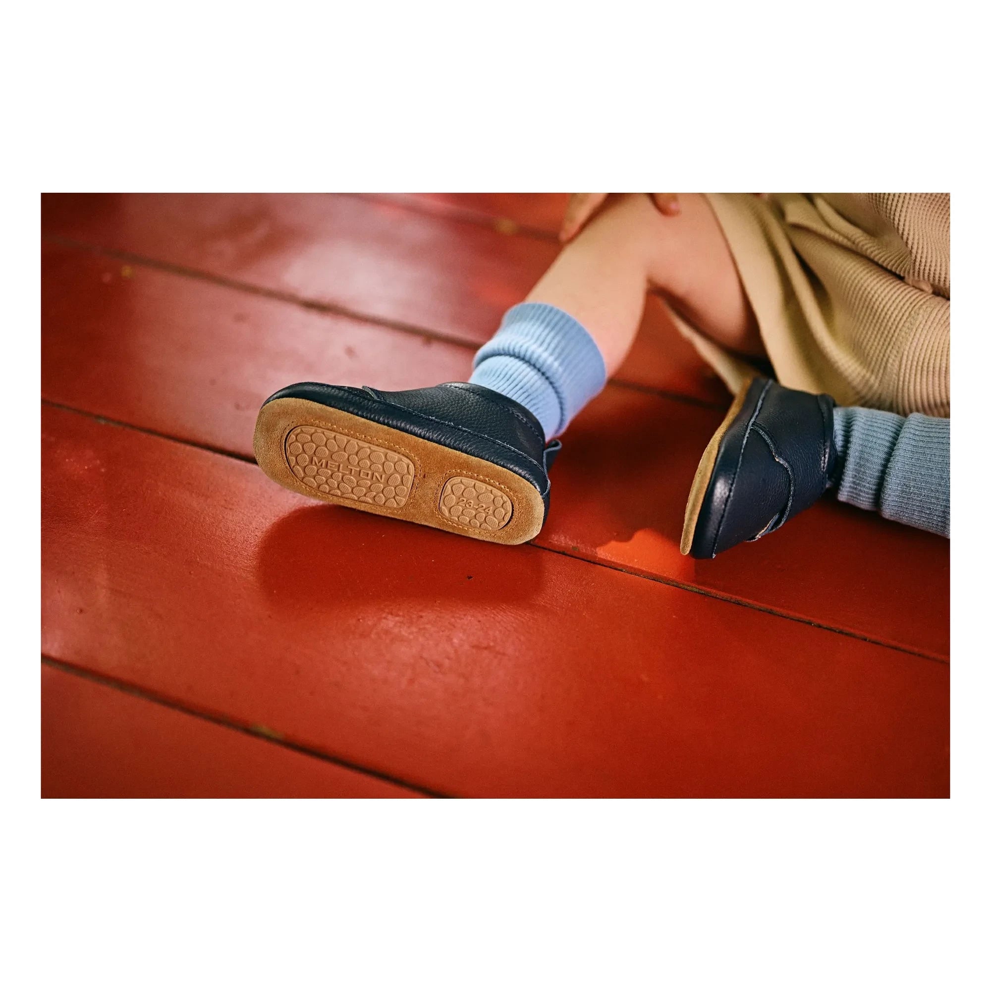 Melton - Leather Slippers | Navy