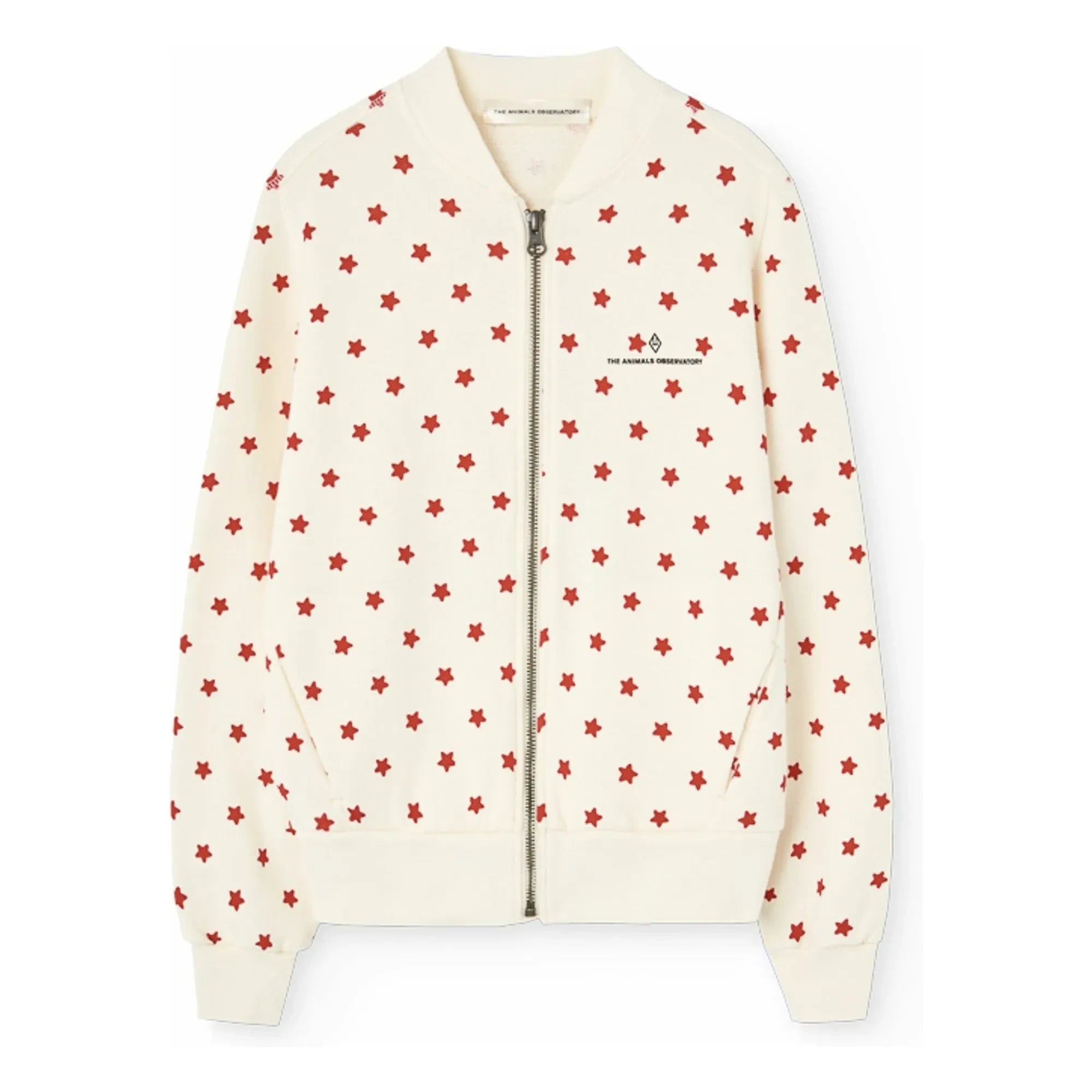 The Animals Observatory - Zebra Stars Zip-up Jacket | White
