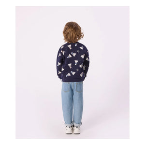 Petit Bateau - Badminton Fleece Sweatshirt | Night Blue