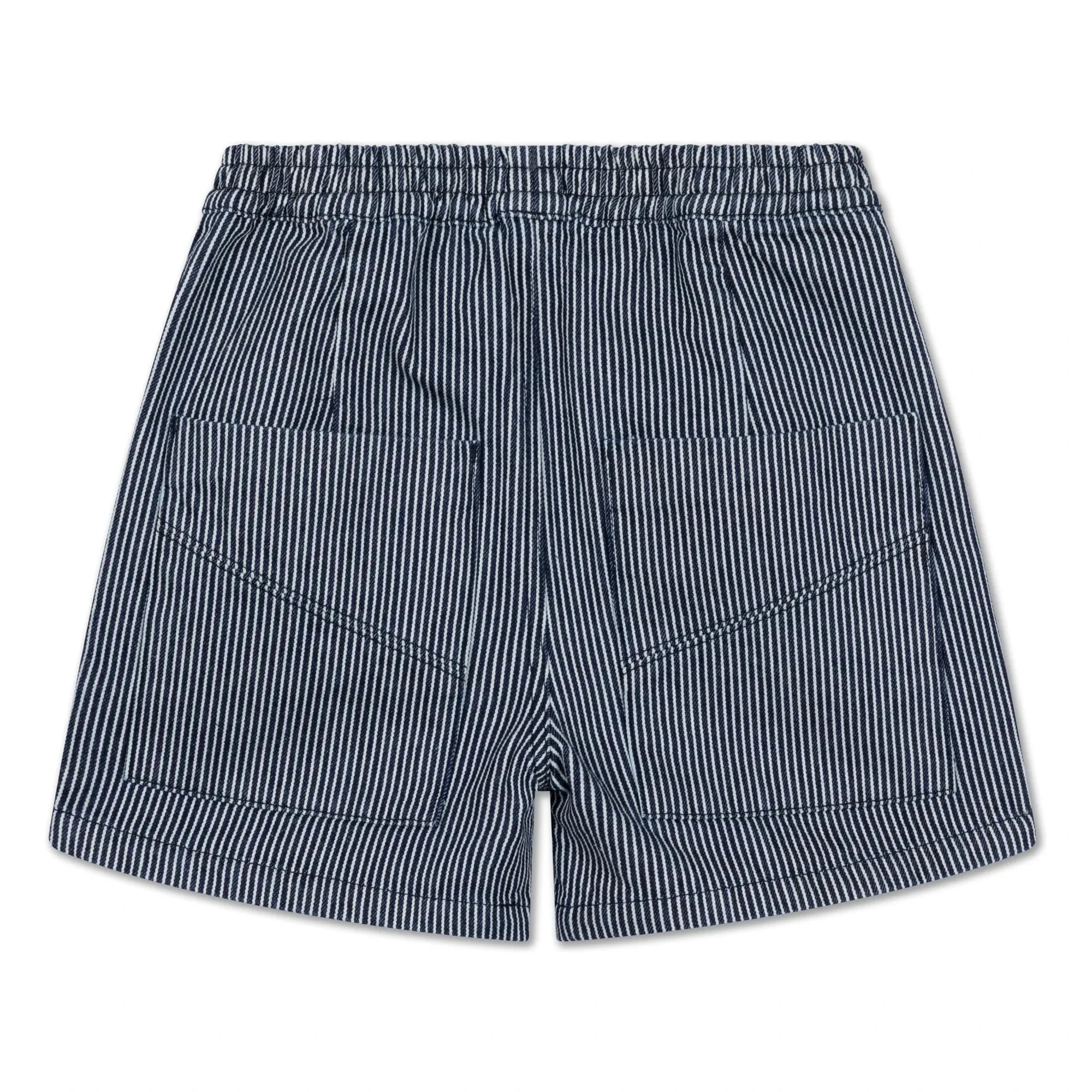 Repose AMS - Striped Organic Cotton Elastic Waist Shorts | Blue