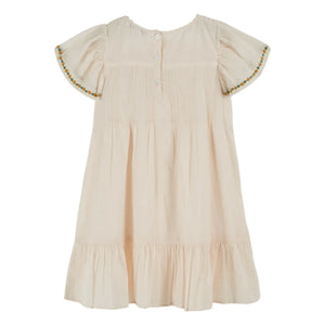 Emile et Ida - Floral Embroidery Dress | Cream