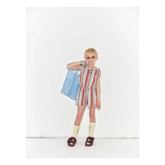Main Story - Organic Cotton Striped Buttoned Jumpsuit | Light Blue