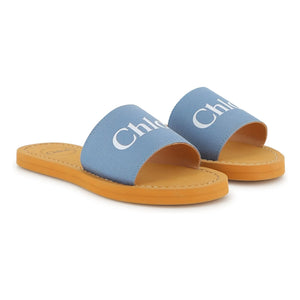 Chloé - Logo sandals | Grey Blue