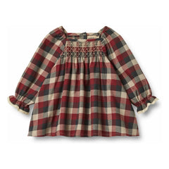 Wheat - Bella Dress Organic Cotton Checkered | Red