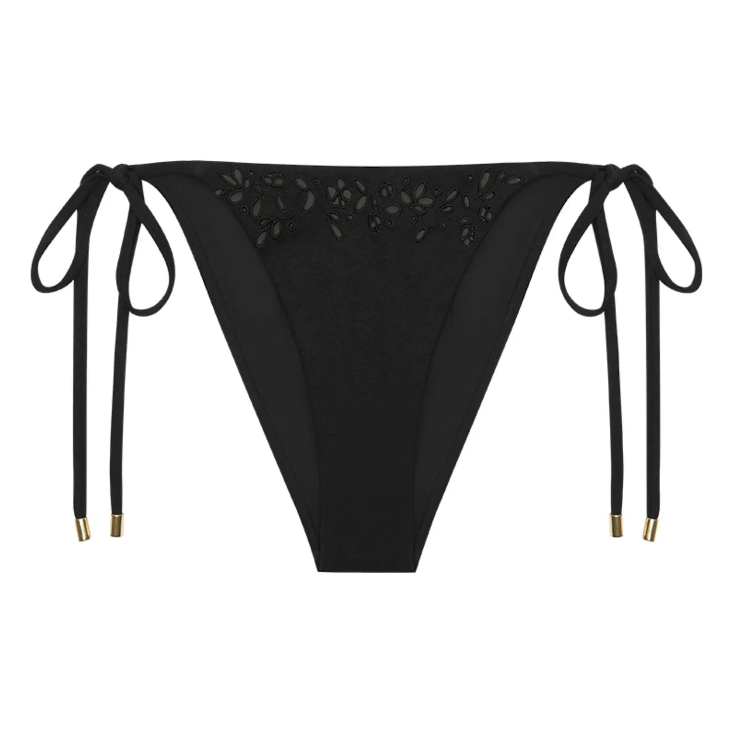 Peony - Memoir Embroidered Recycled Fiber Jersey Bottom | Black
