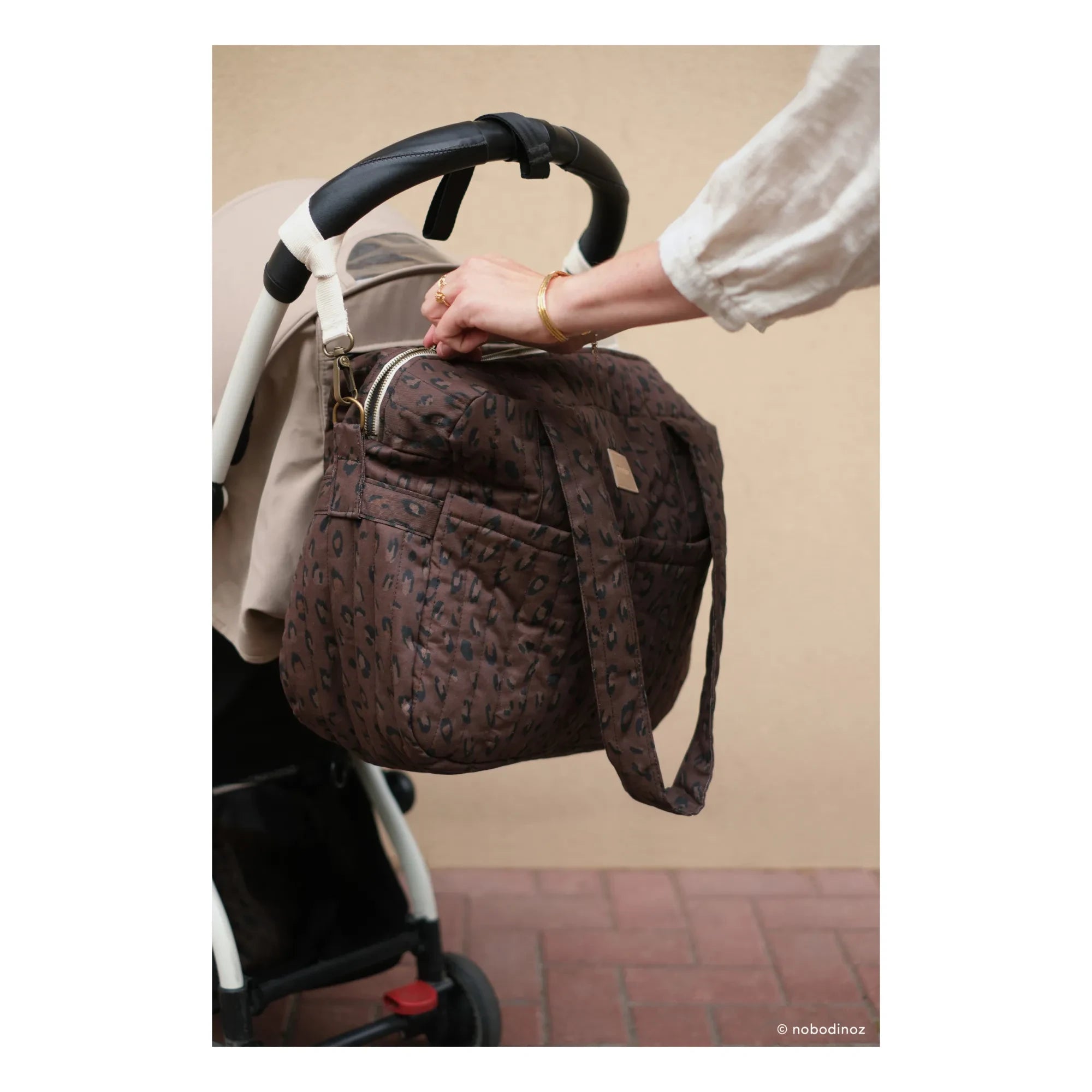 Nobodinoz - Hyde Park Baby Changing Bag | Leopard