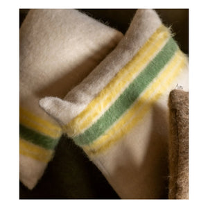 The Socialite Family - Carino rectangular striped mohair cushion | Yellow