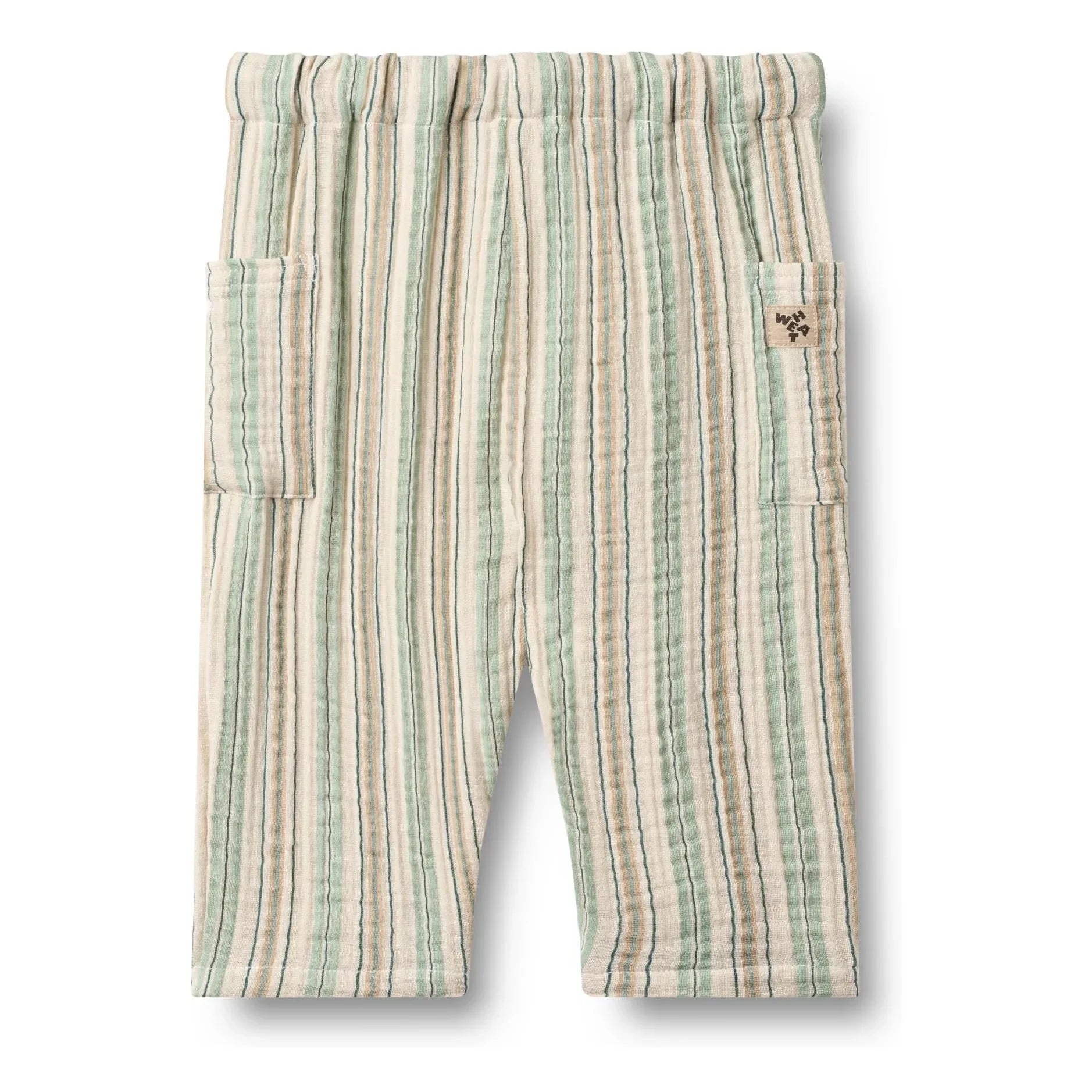 Wheat - Arne Striped Organic Cotton Pants | Light green