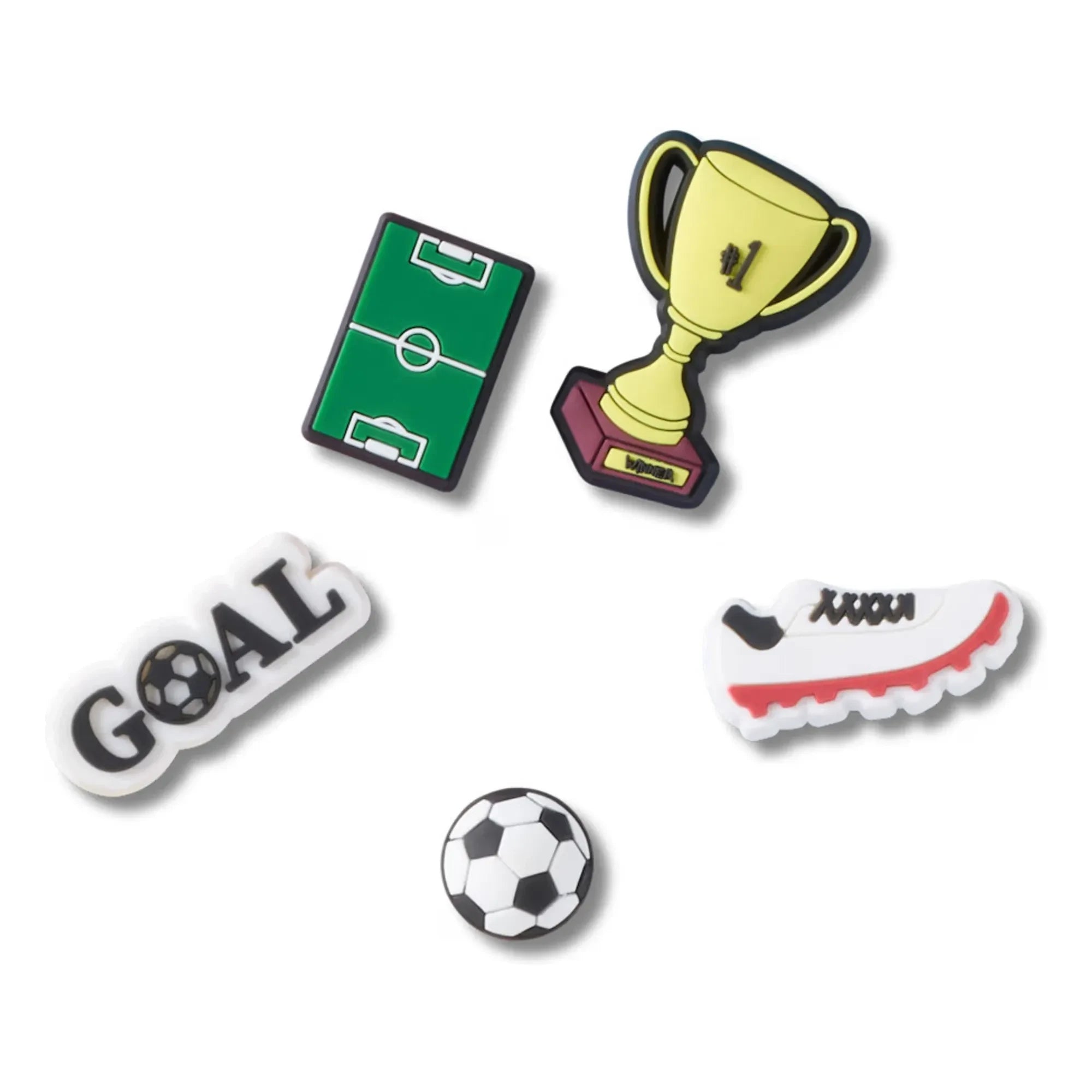 Crocs - 5'li Jibbitz Futbol Seti | Beyaz