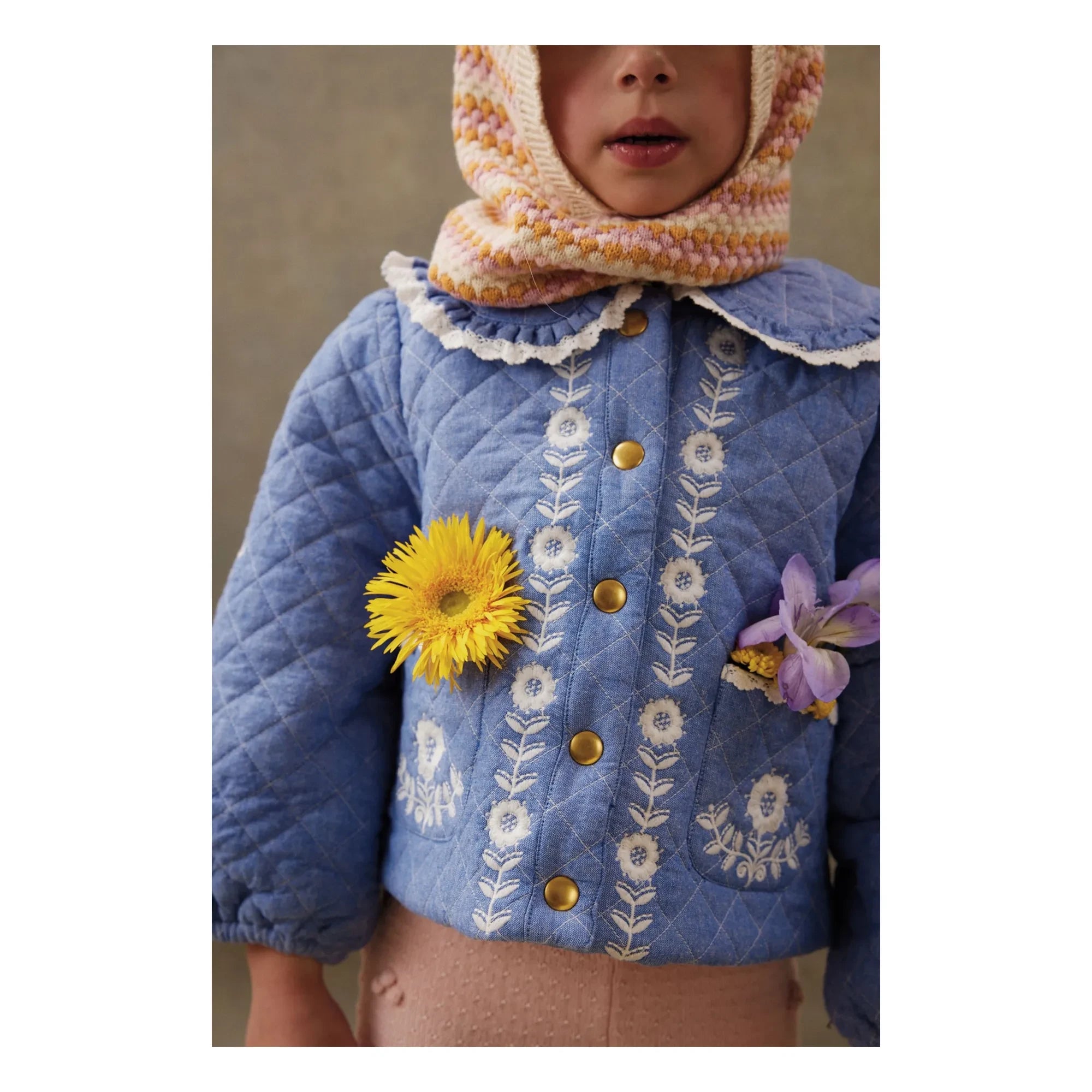 Louise Misha - Jouliana Organic Cotton Chambray Coat | Blue