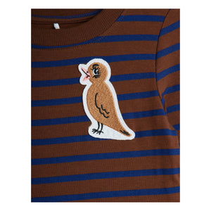 Mini Rodini - Organic Cotton Bird Dress | Brown