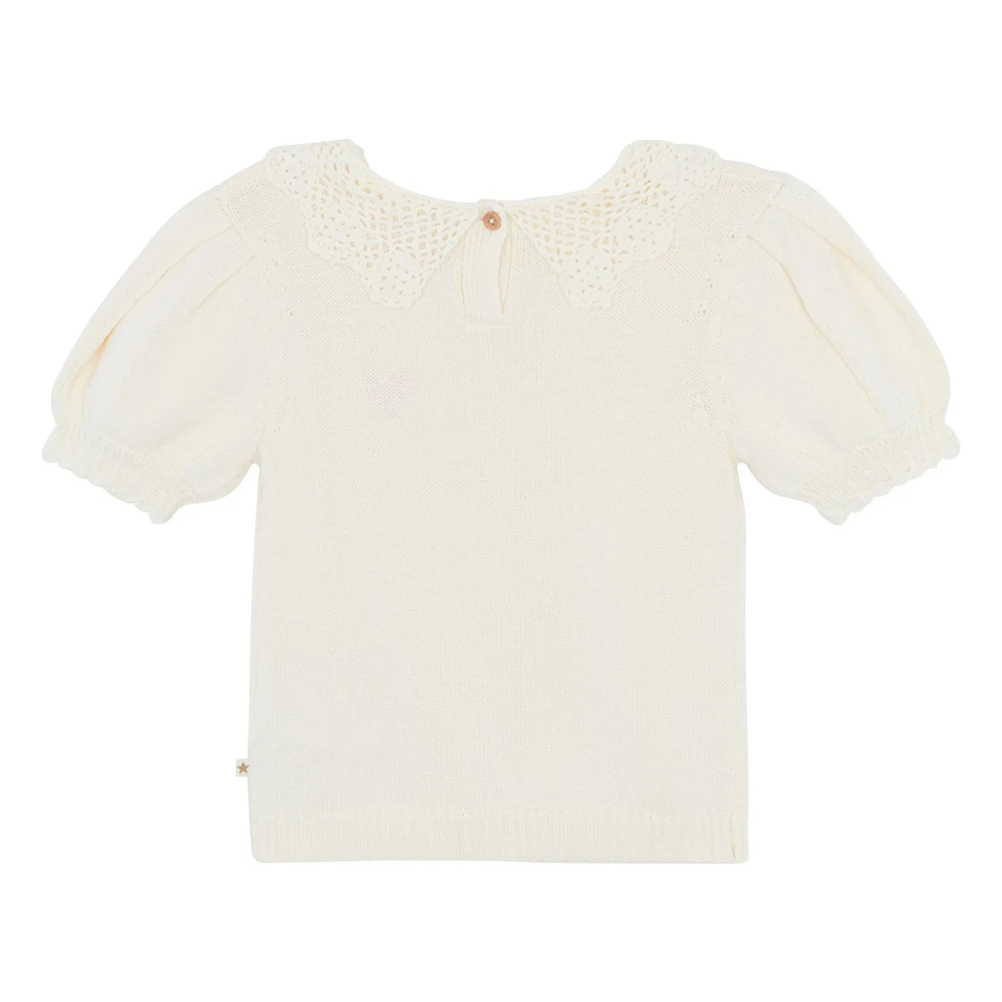 Bonton - Niko Short-Sleeve Claudine Collar Sweater | Ecru