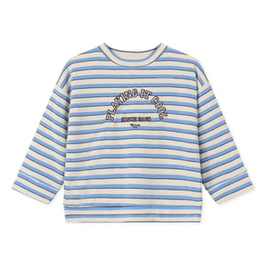 Fliink - Alvin striped organic cotton sweatshirt | Light blue