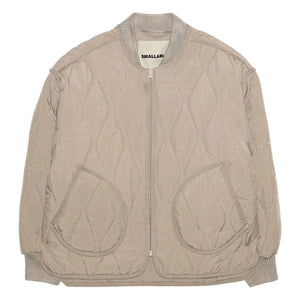 Smallable Kid - Wooly Quilted Bomber Jacket | Taupe Grey