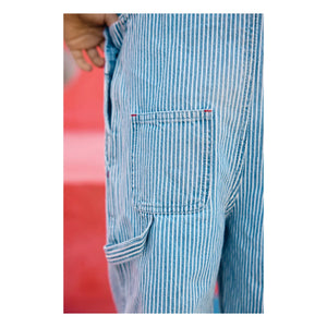 Bonton - Nope Striped Overalls | Blue