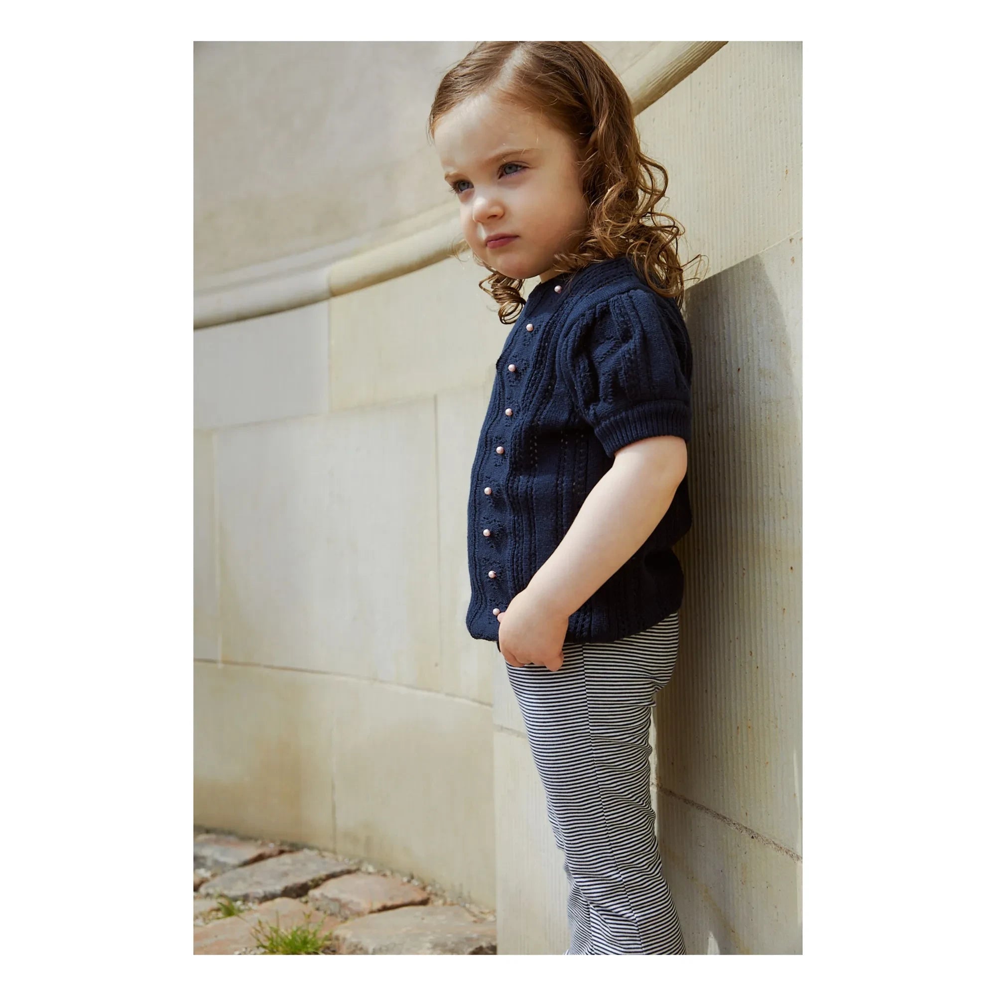 Copenhagen Colors - Striped Spanish Wide-Leg Pants | Navy Blue