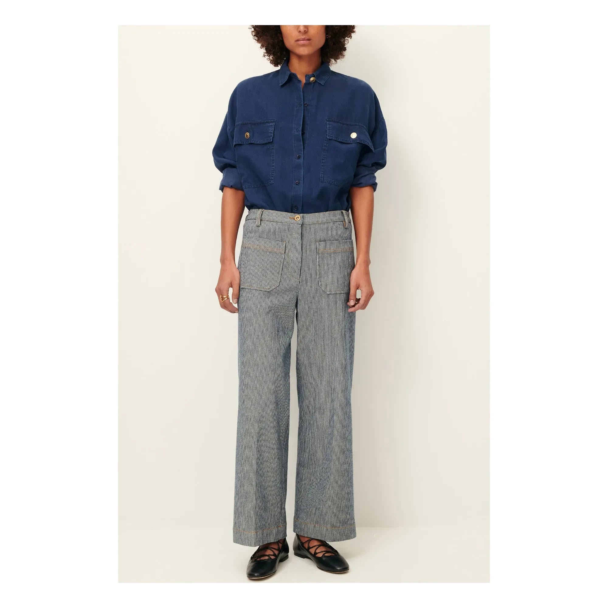 Sessùn - Aldricks Cotton Pants | Grey Blue