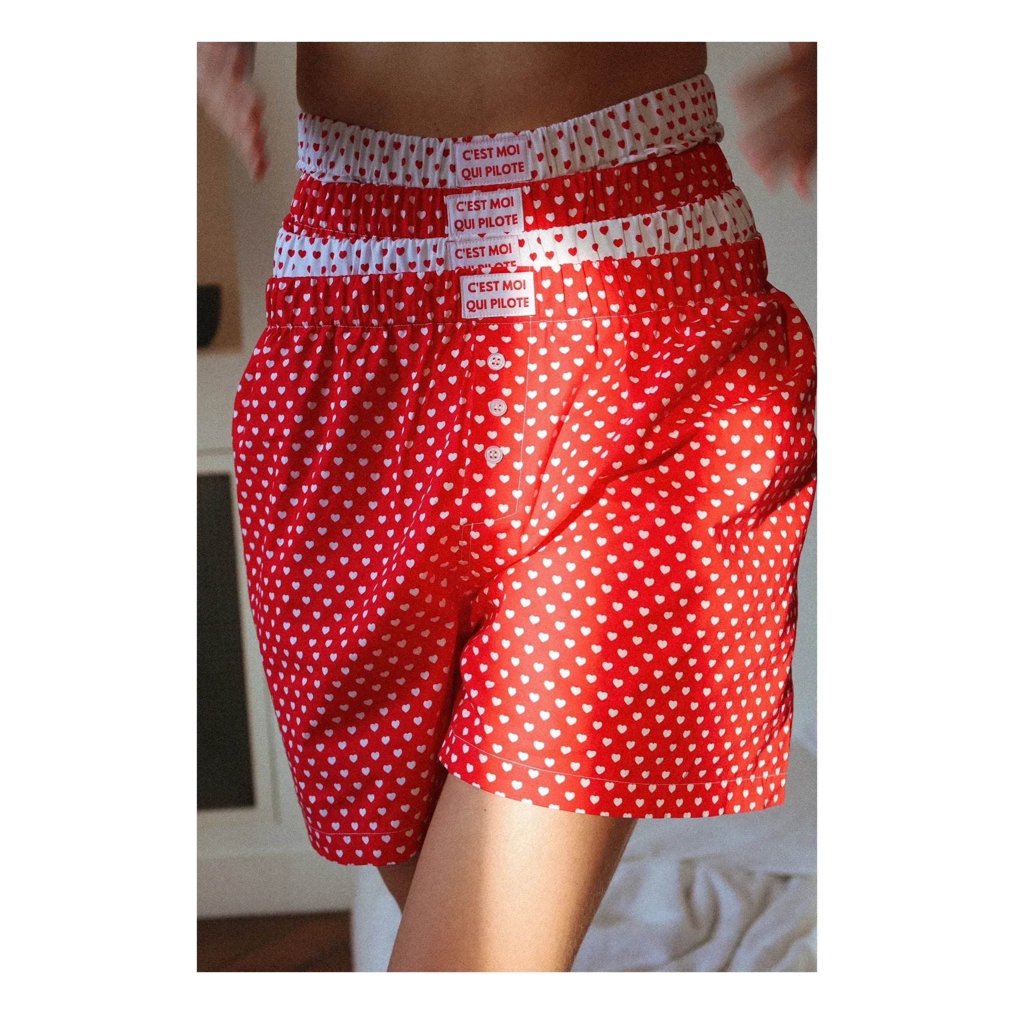 C'est moi qui pilote - Heart-shaped Underwear | Red