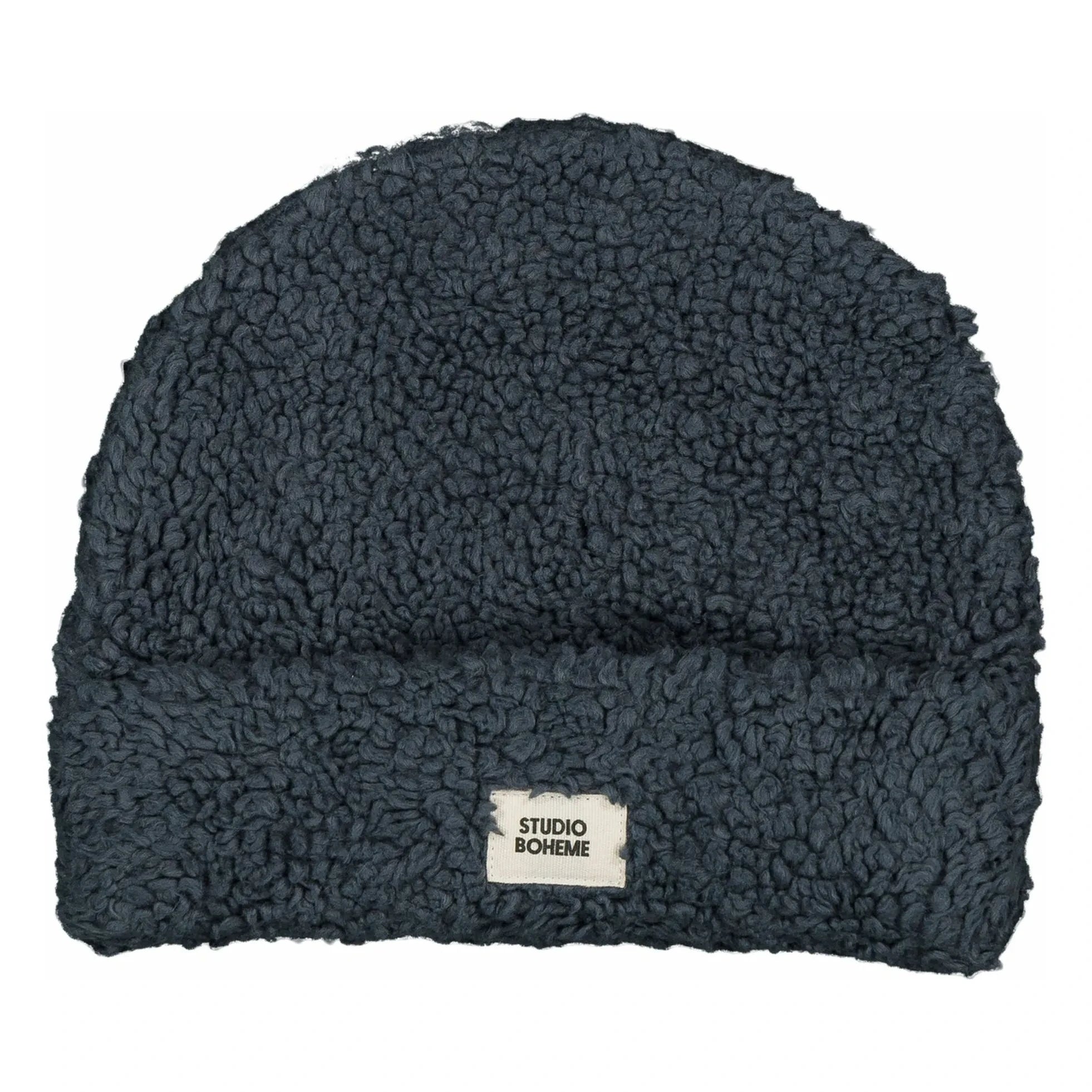 Studio Bohème - Organik Pamuklu Koyun Postu Sherpa Şapka | Gri mavi