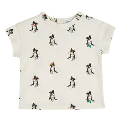 Emile et Ida - Border Collie Organic Cotton T-Shirt | Cream