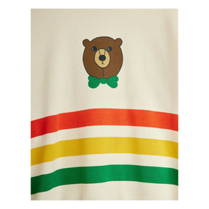 Mini Rodini - Striped Bear Sweatshirt Organic Cotton | Ecru