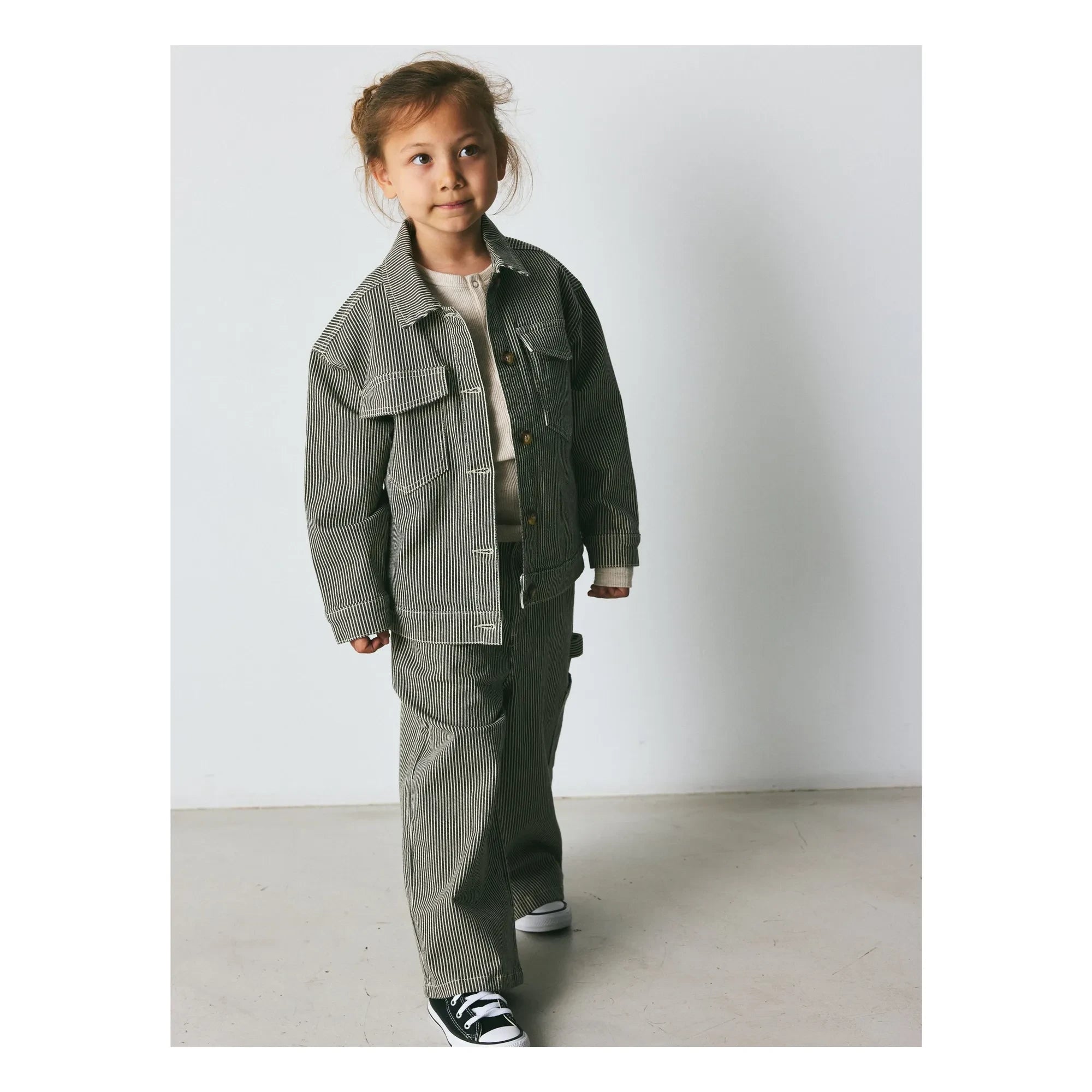 Brunobruno Nation - Flynn Organic Cotton Striped Trousers | Dark green