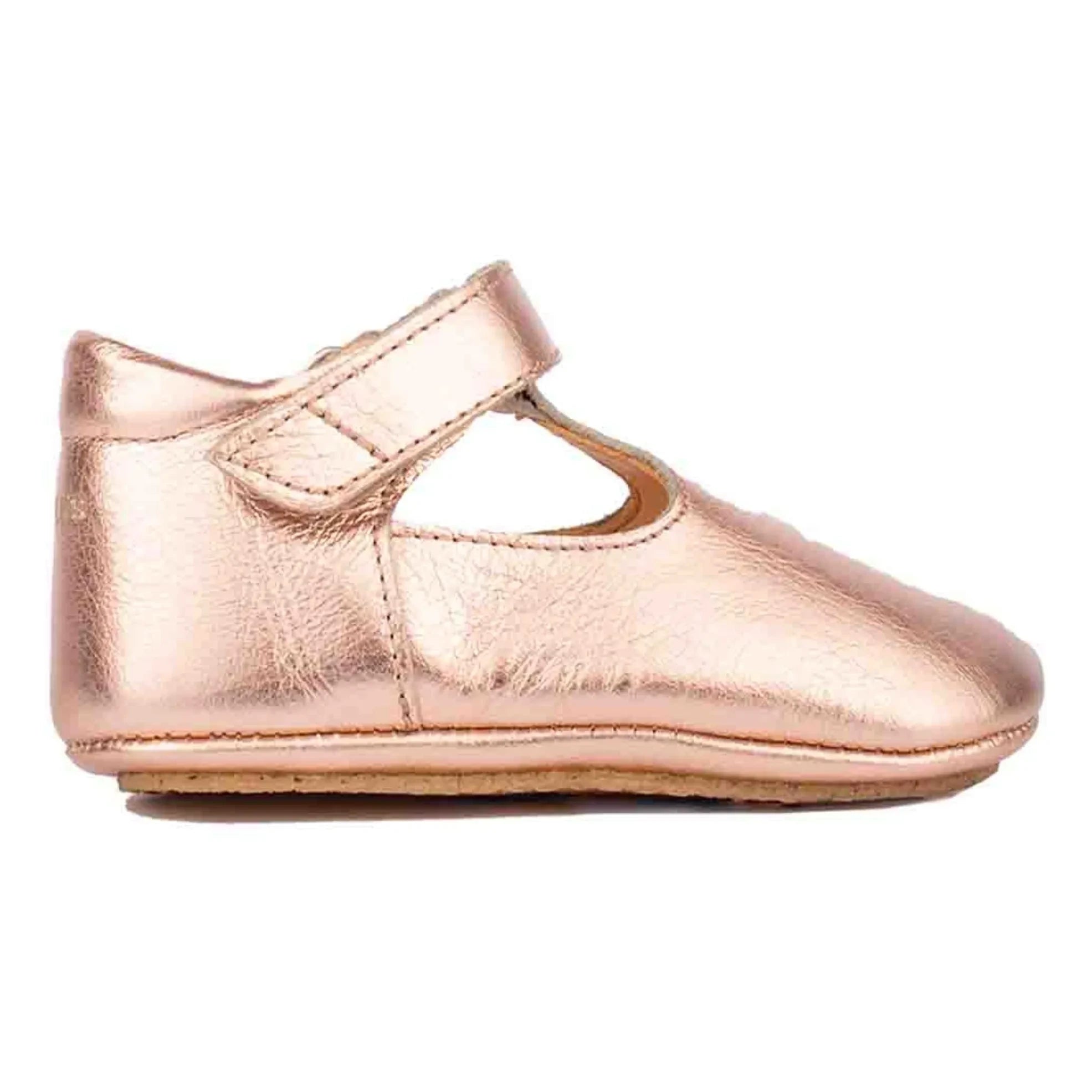 Angulus - Metallic Leather Slippers | Rose Gold