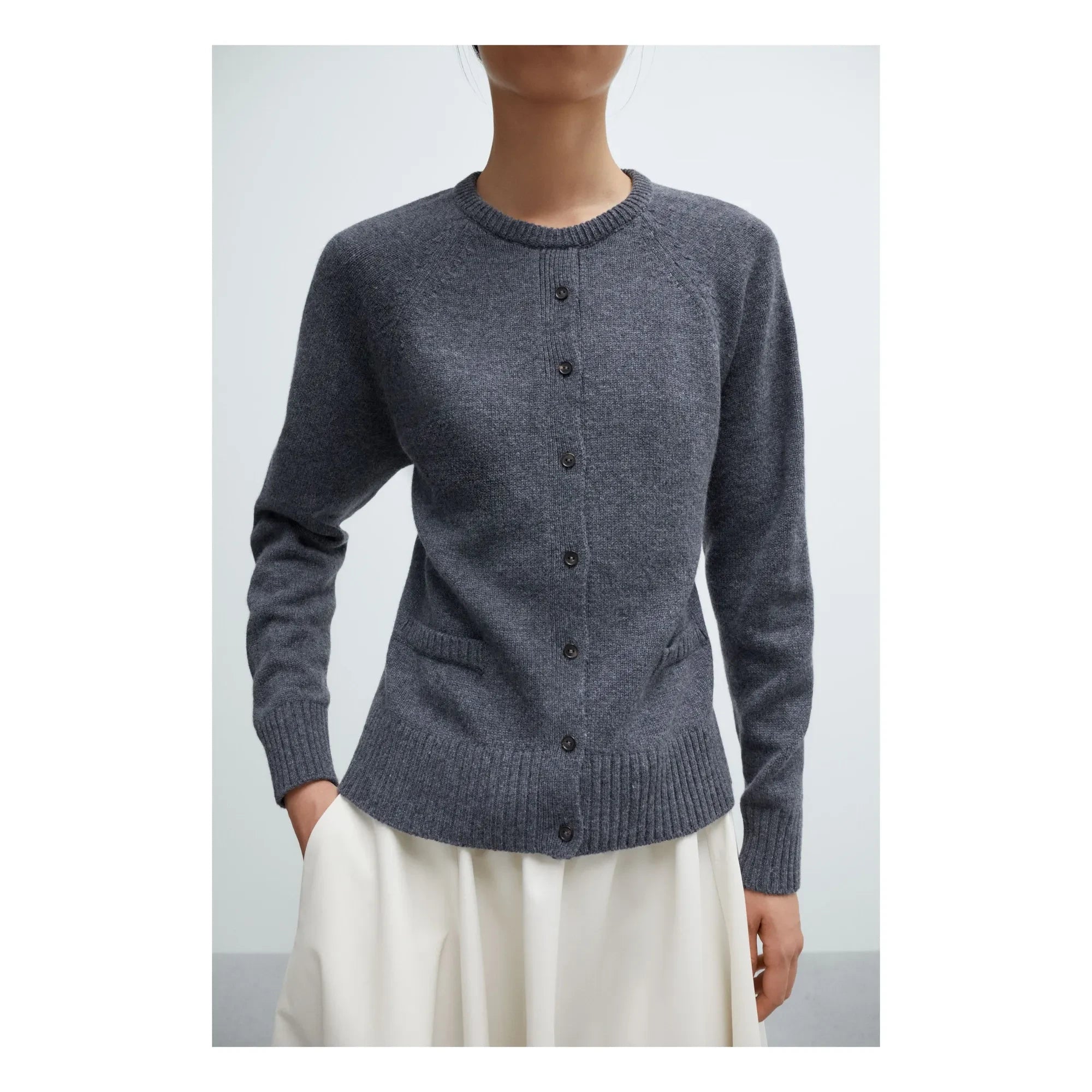 Cordera - Gray Merino Wool Turtleneck Sweater