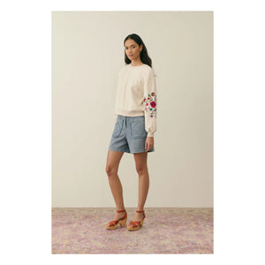 Louise Misha - Judith Organic Cotton Sweatshirt - Women's Collection | Cream