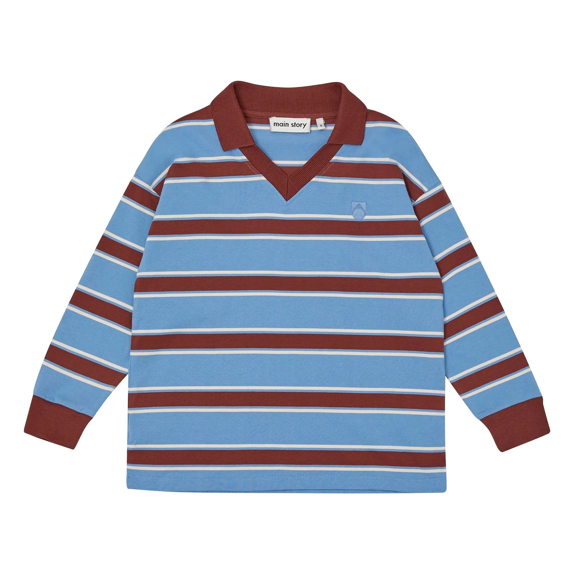 Main Story - Striped Organic Cotton Athletic T-Shirt | Blue