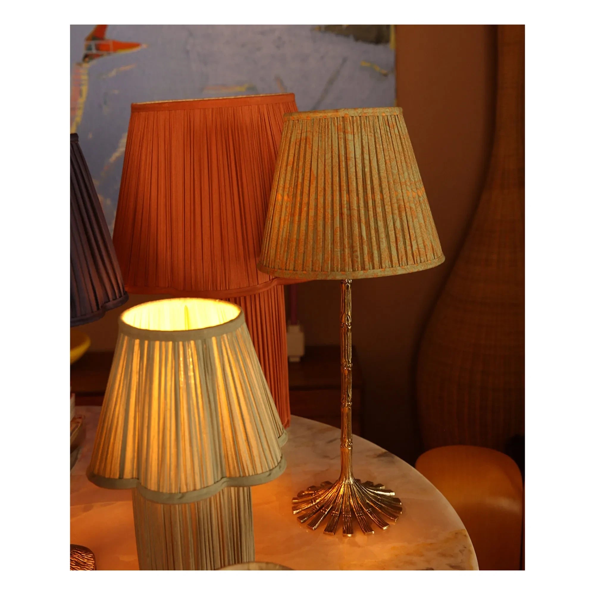 Doing Goods - Kiara Printed Cotton Lampshade | Light Green