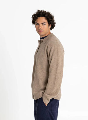 Smallable Man - Chopin Merino Wool Turtleneck Sweater | Taupe Brown