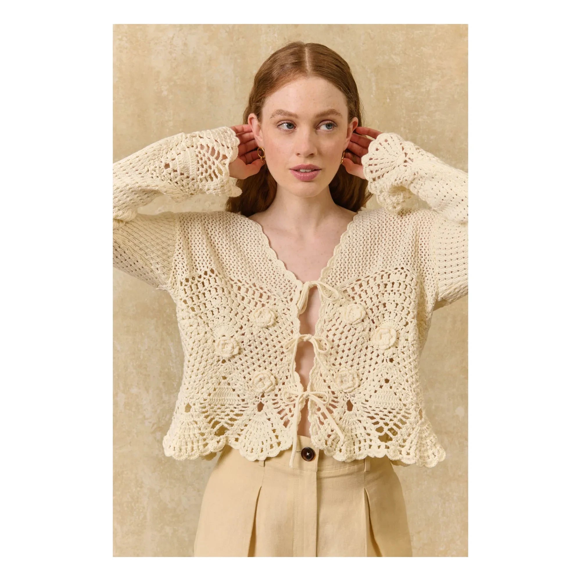 Louise Misha - Molya Cotton Cardigan | Cream