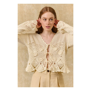 Louise Misha - Molya Cotton Cardigan | Cream
