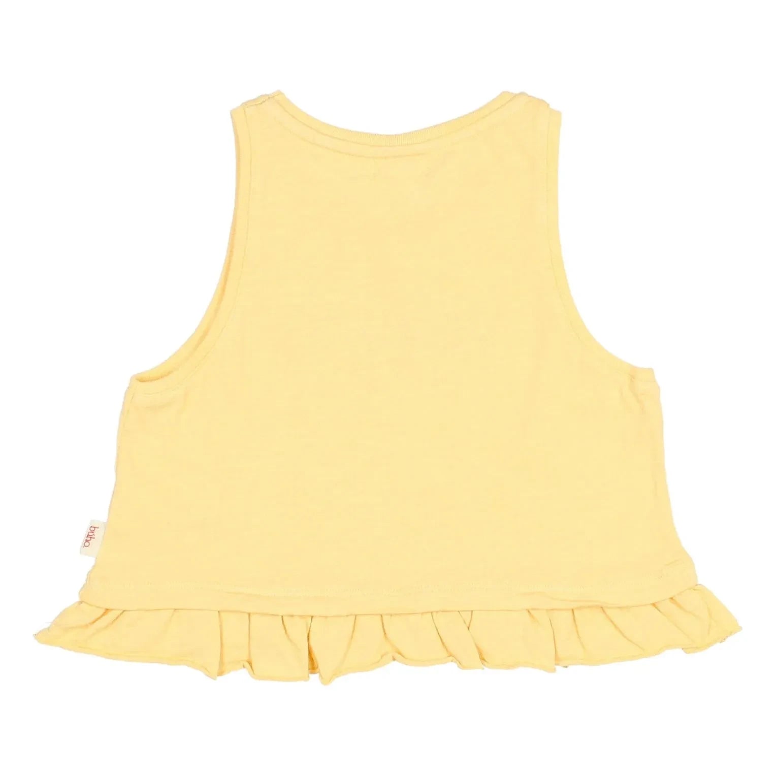 Búho - Floral Ruffled Organic Cotton Top | Yellow
