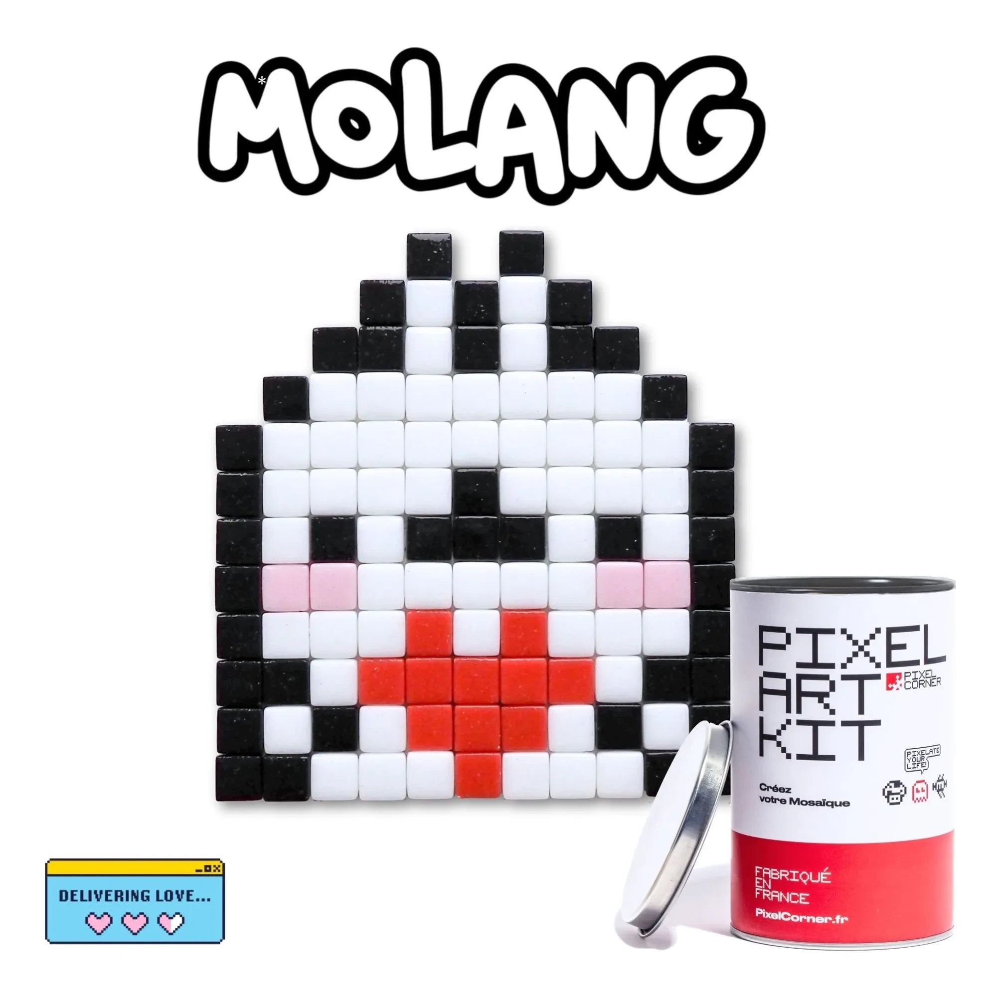 Pixel Corner - Pixel Art Seti - Molang & Love | Beyaz