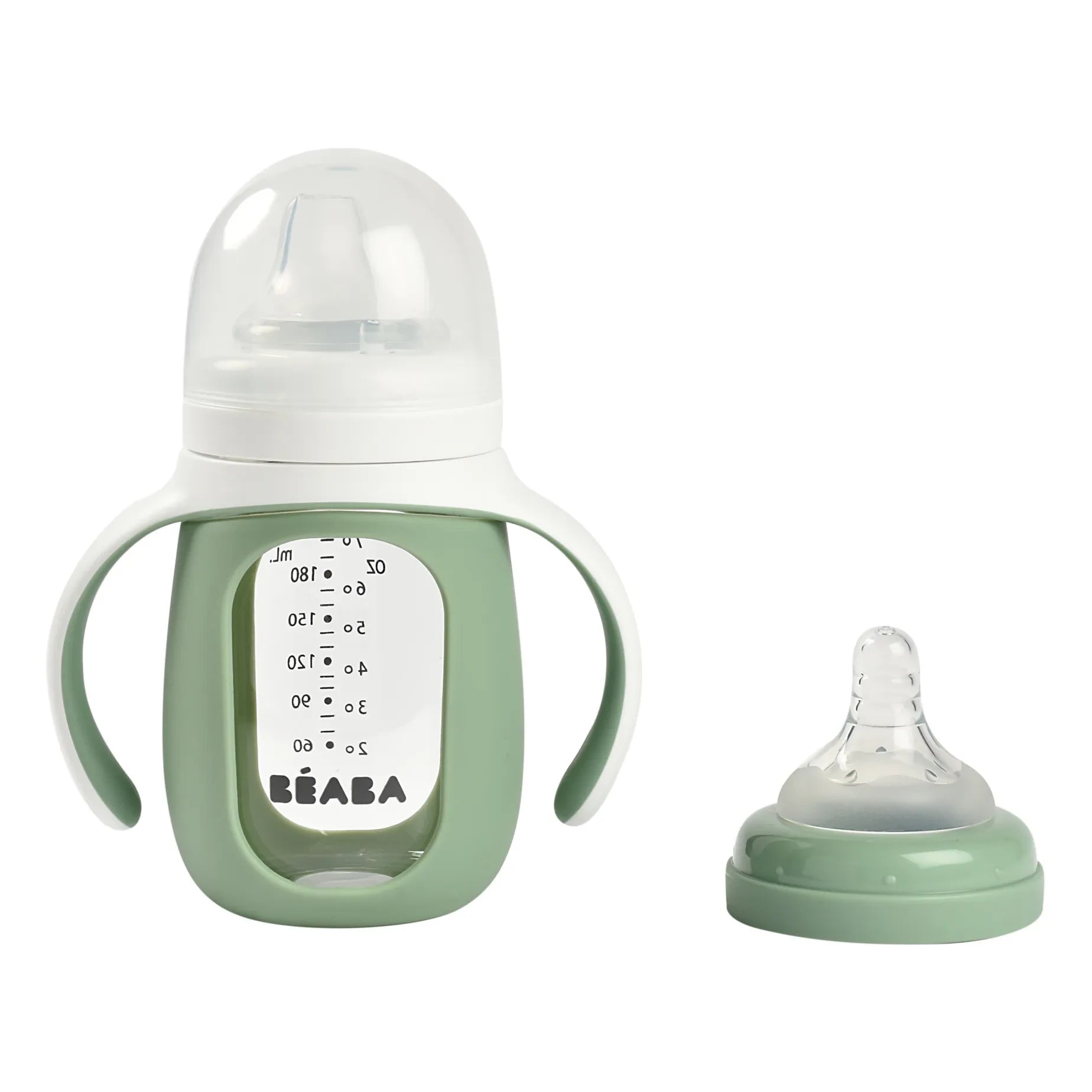 Béaba - Glass Training Bottle | Sage