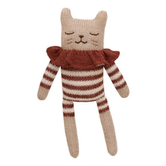 Main Sauvage - Striped Cat Jumpsuit Plush Toy | Terracotta