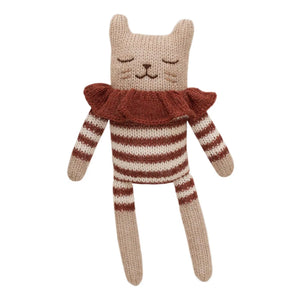 Main Sauvage - Striped Cat Jumpsuit Plush Toy | Terracotta